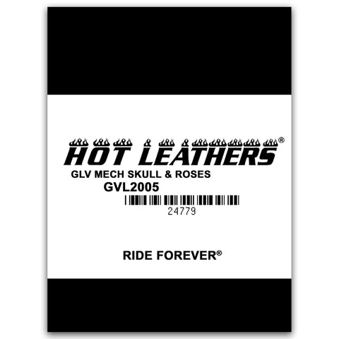 Hot Leathers GVL2005 Skull and Roses Ladies Mechanics Work Gloves