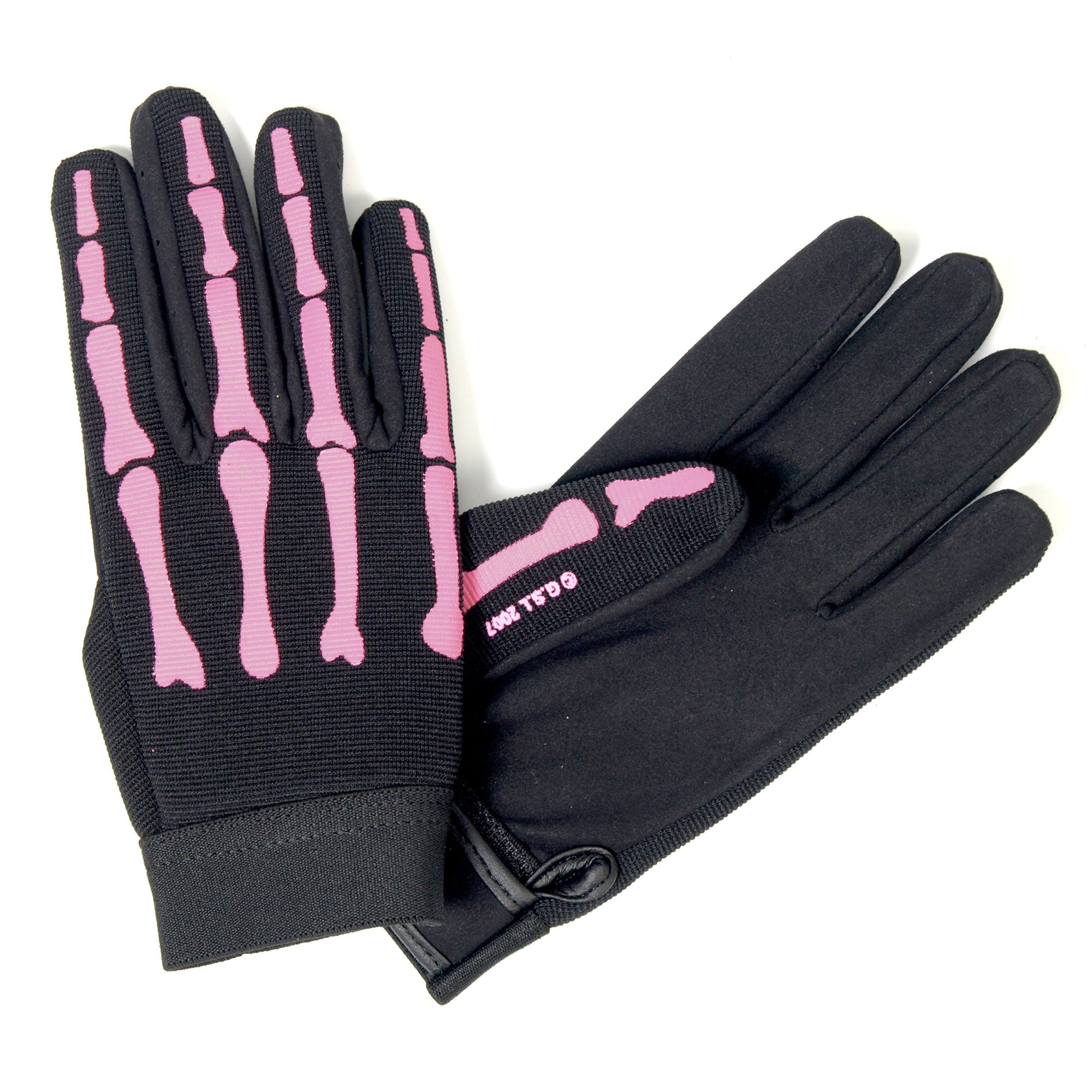 Hot Leathers GVL2006 Pink Skeleton Ladies Mechanics Gloves