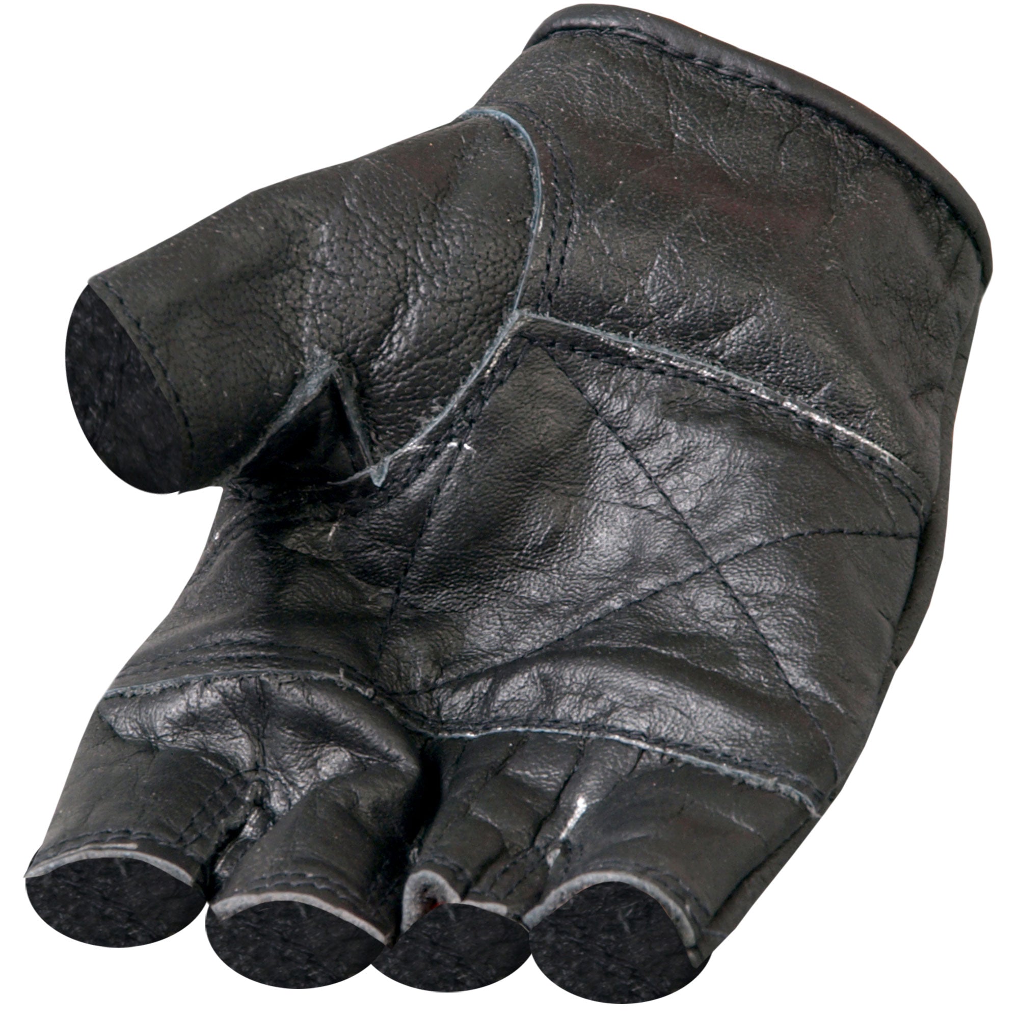 Hot Leathers GVM1004 Unlined Fingerless Leather Gloves with Padded Palm