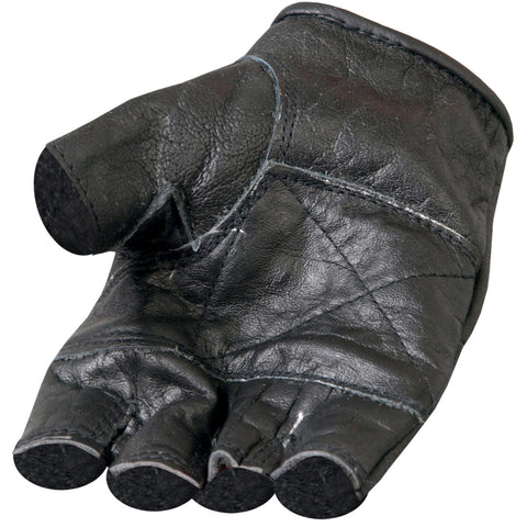 Hot Leathers GVM1004 Unlined Fingerless Leather Gloves with Padded Palm