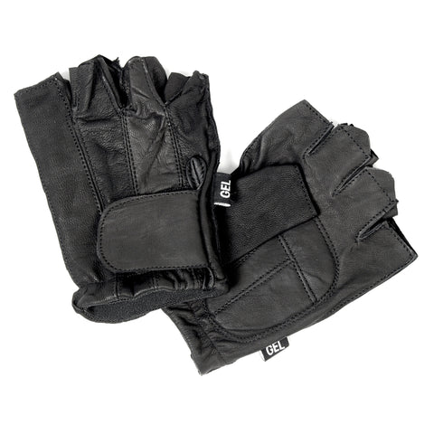 Hot Leathers GVM1011 Naked Leather Unlined Fingerless Gloves with Padded Gel Palm