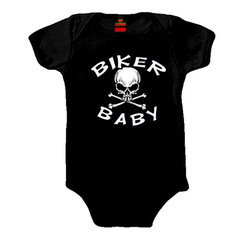 Hot Leathers GYS1015 Kids Biker Baby Skull Black Onesie
