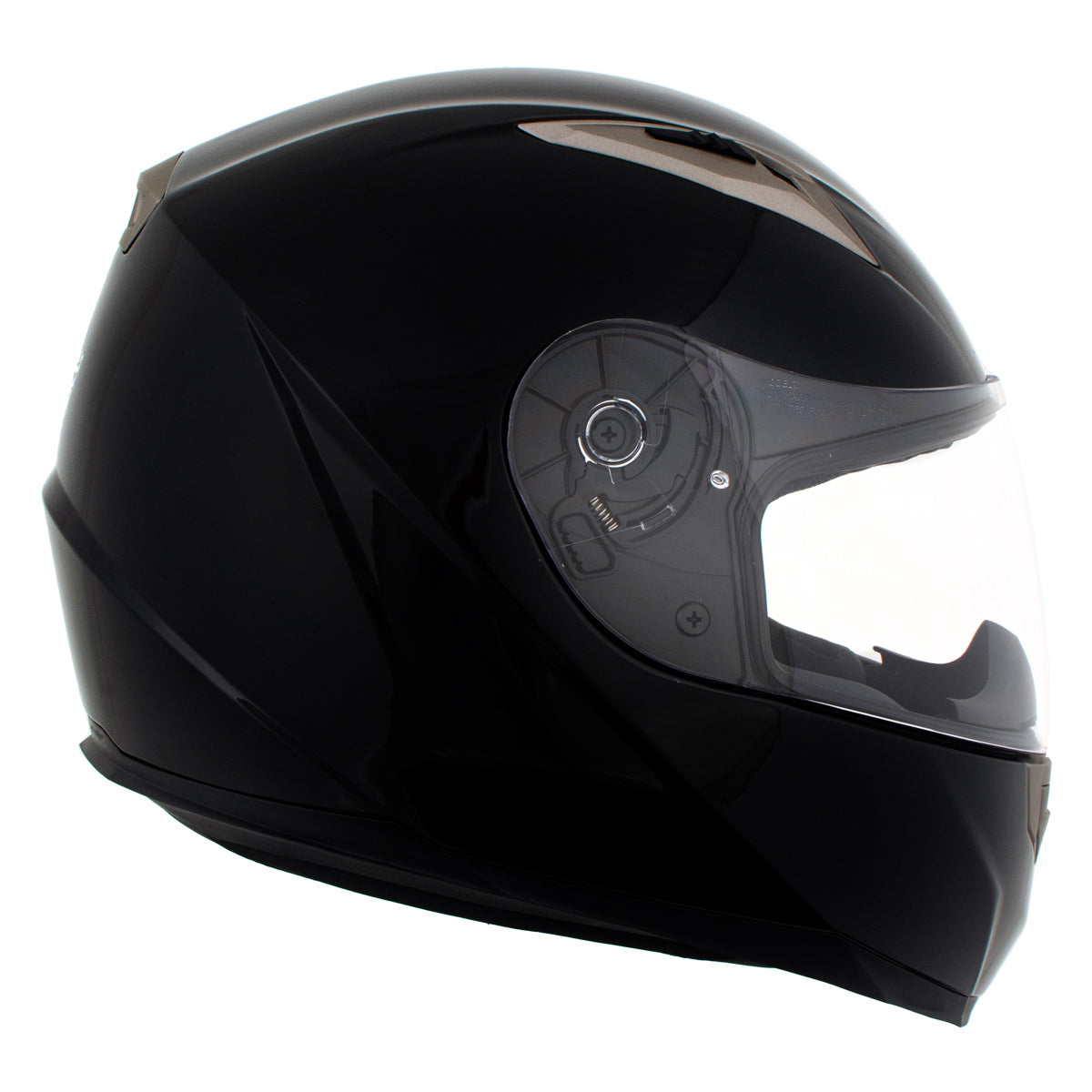 Milwaukee Helmets H510 Gloss Black 'Chit-Chat' Full Face Motorcycle Helmet w/ Intercom - Built-in Speaker and Microphone for Men / Women