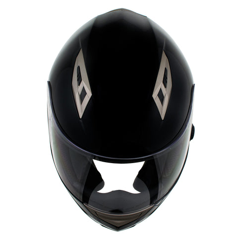 Milwaukee Helmets H510 Gloss Black 'Chit-Chat' Full Face Motorcycle Helmet w/ Intercom - Built-in Speaker and Microphone for Men / Women