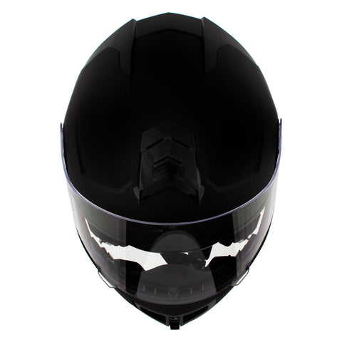 Milwaukee Helmets H7005 Flat Black 'Mayday' Modular Motorcycle Helmet w/ Intercom - Built-in Speaker and Microphone for Men / Women