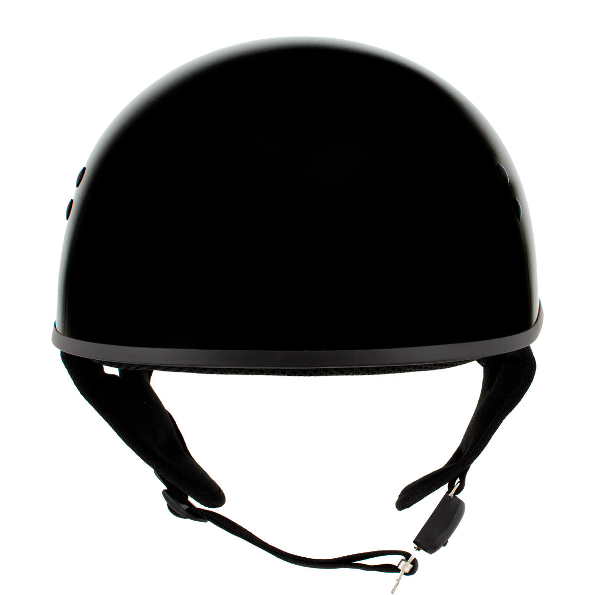 Hot Leathers HLD1005 'Lady Lotus' Gloss Black Motorcycle DOT Skull Cap Helmet