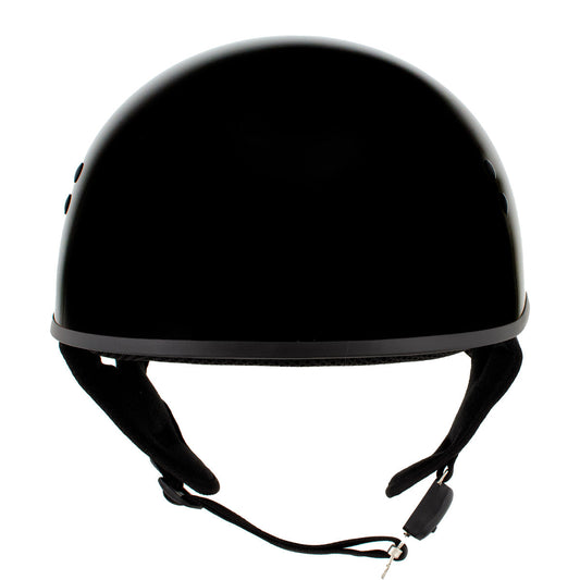 Hot Leathers HLD1005 'Lady Lotus' Gloss Black Motorcycle DOT Skull Cap Helmet