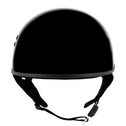 Hot Leathers HLD1005 'Lady Lotus' Gloss Black Motorcycle DOT Skull Cap Helmet