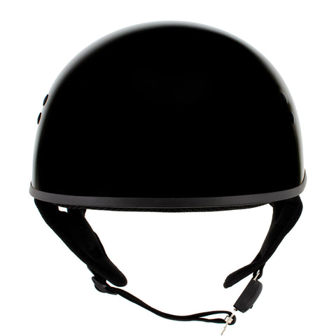 Hot Leathers HLD1004 'POW' Gloss Black Motorcycle DOT Skull Cap Helmet