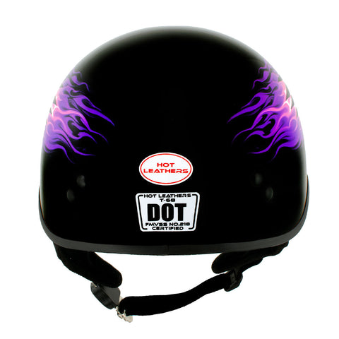 Hot Leathers HLD1007 'Black Out Eagle' Gloss Black Motorcycle DOT Skull Cap Helmet