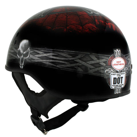 Hot Leathers HLD1008 'Celtic Cross' Motorcycle DOT Skull Cap Helmet