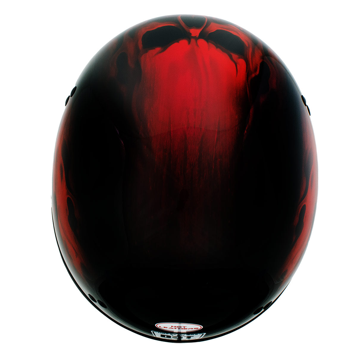 Hot Leathers HLD1018 'Red Flame Skull' Motorcycle DOT Skull Cap Helmet