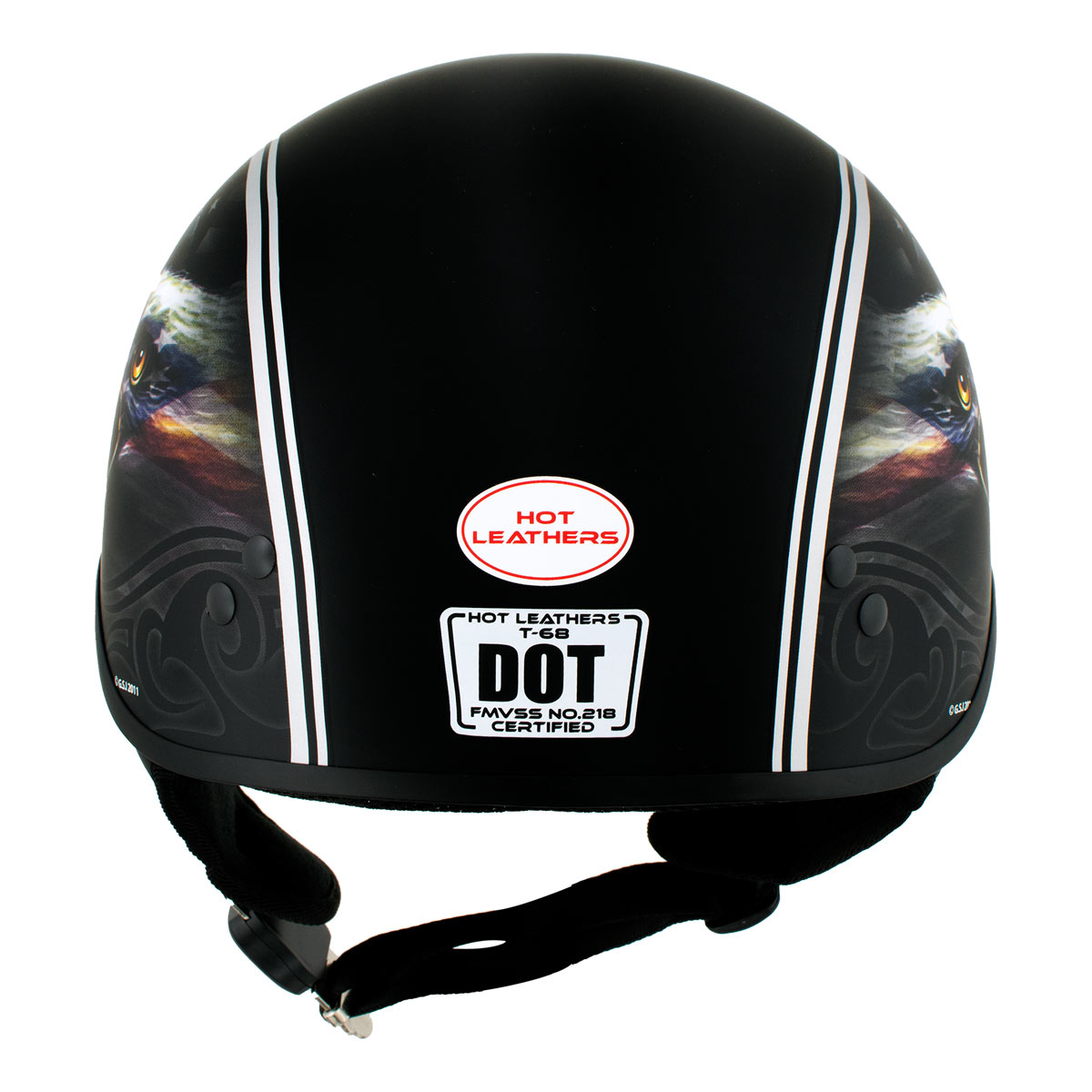 Hot Leathers HLD1050 'Glossy Silver' Motorcycle DOT Approved Skull