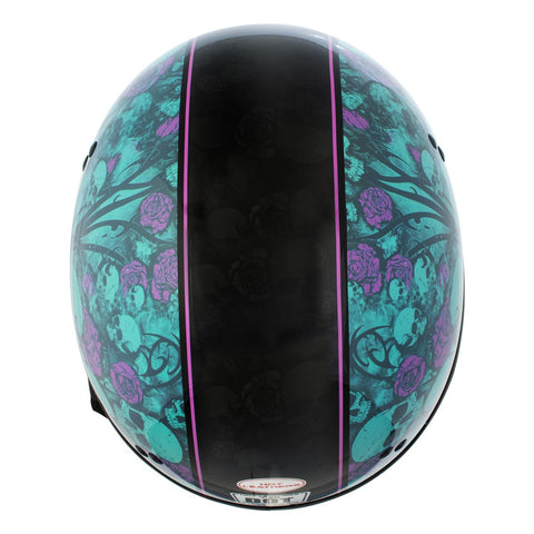 Hot Leathers HLD1041 Gloss Black 'Skull Bones Bolt' Advanced DOT Helmet