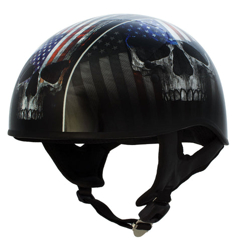 Hot Leathers HLD1042 Gloss Black 'Warrior Bullet' Advanced DOT Skull Helmet