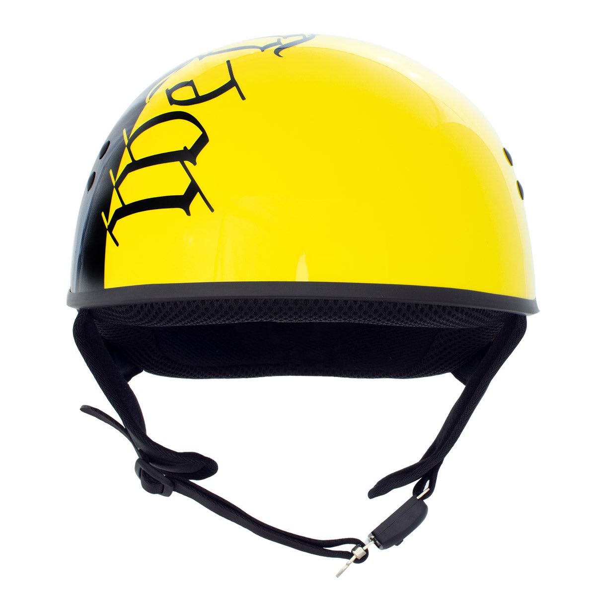 Hot Leathers HLD1046 Gloss Black and Yellow 'We The People' Advanced DOT Skull Helmet
