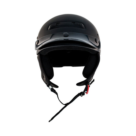 ZOX ST-225B ‘Alto Custom' Eagle Silver Motorcycle Open Face Helmet with Drop Down Visor