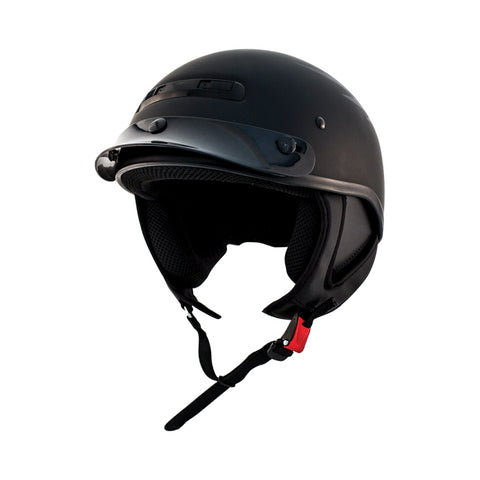 ZOX ST-225B ‘Alto Custom' Eagle Silver Motorcycle Open Face Helmet with Drop Down Visor