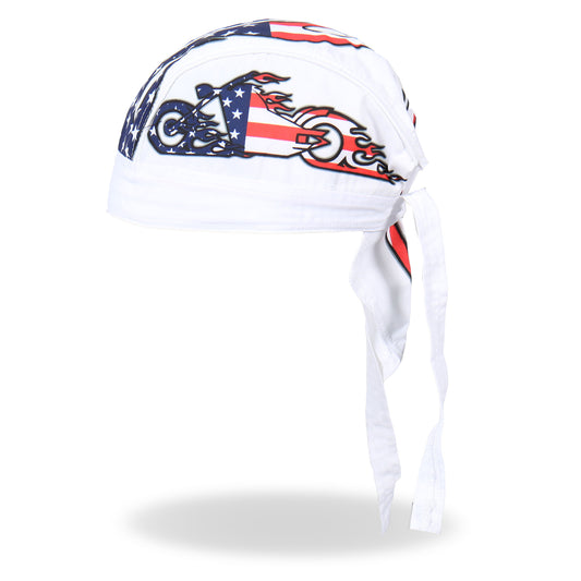 Hot Leathers American Bike Lightweight Headwrap White HWH1043
