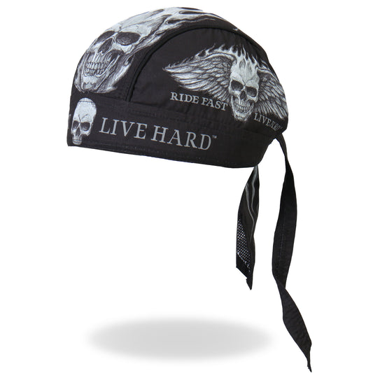 Hot Leathers Ride Fast, Live Hard Lightweight Headwrap HWH1062