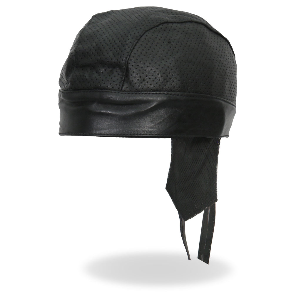 Hot Leathers Black Perforated Medium Weight Leather Head Wrap HWL1010