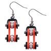 Hot Leathers JWE11101 Orange and Black Bike Chain Earrings