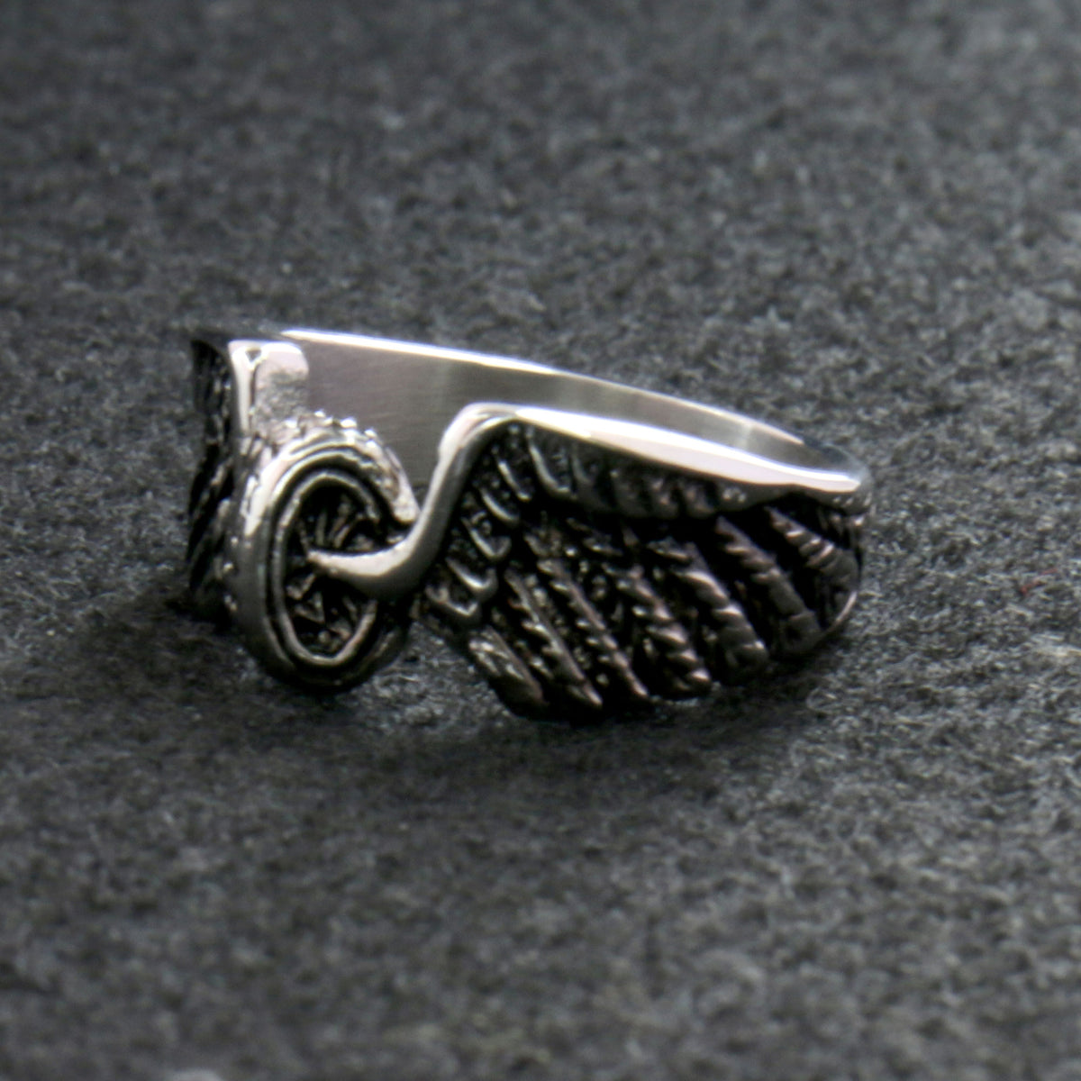 Hot Leathers JWR1102 Silver Wing Wheel Stainless Steel Ring