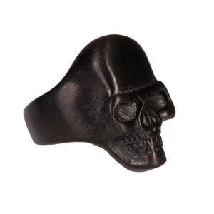 Hot Leathers JWR2127 Men's Black Matte Smooth Skull Stainless Steel Ring