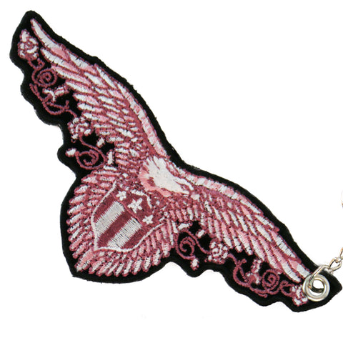 Hot Leathers Pink Eagle Embroidered Key Chain