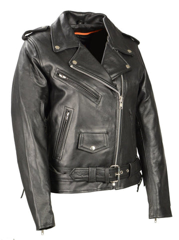Milwaukee Leather LKL2700 Women's Classic Black Leather Police Style Jacket