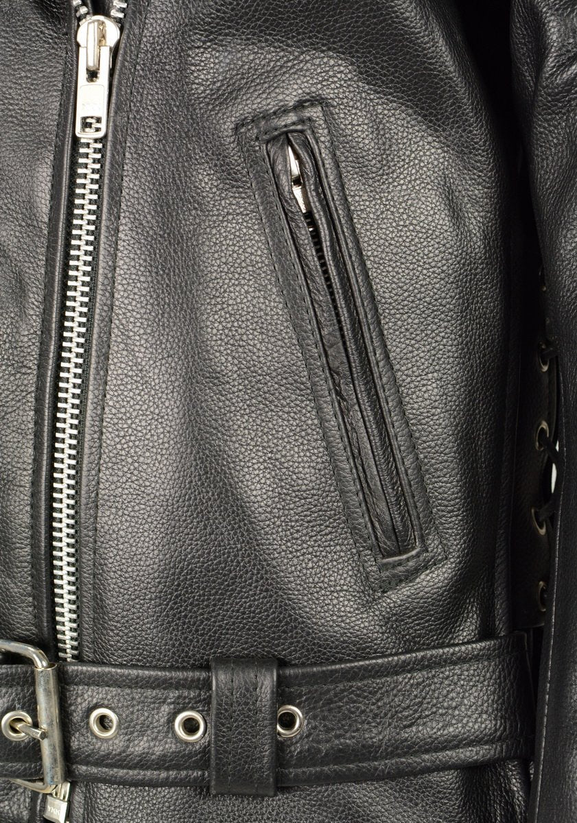 Milwaukee Leather LKL2700 Women's Classic Black Leather Police Style Jacket