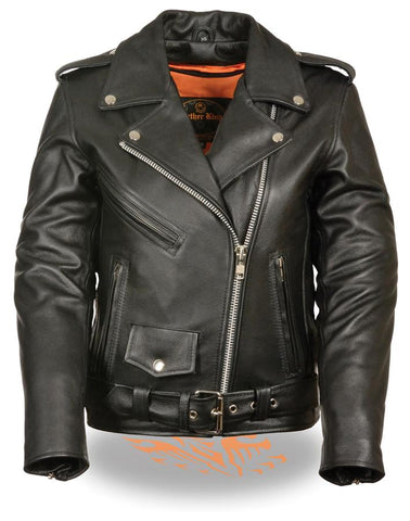 Milwaukee Leather LKL2701 Women's Full Length Classic Police Leather Jacket