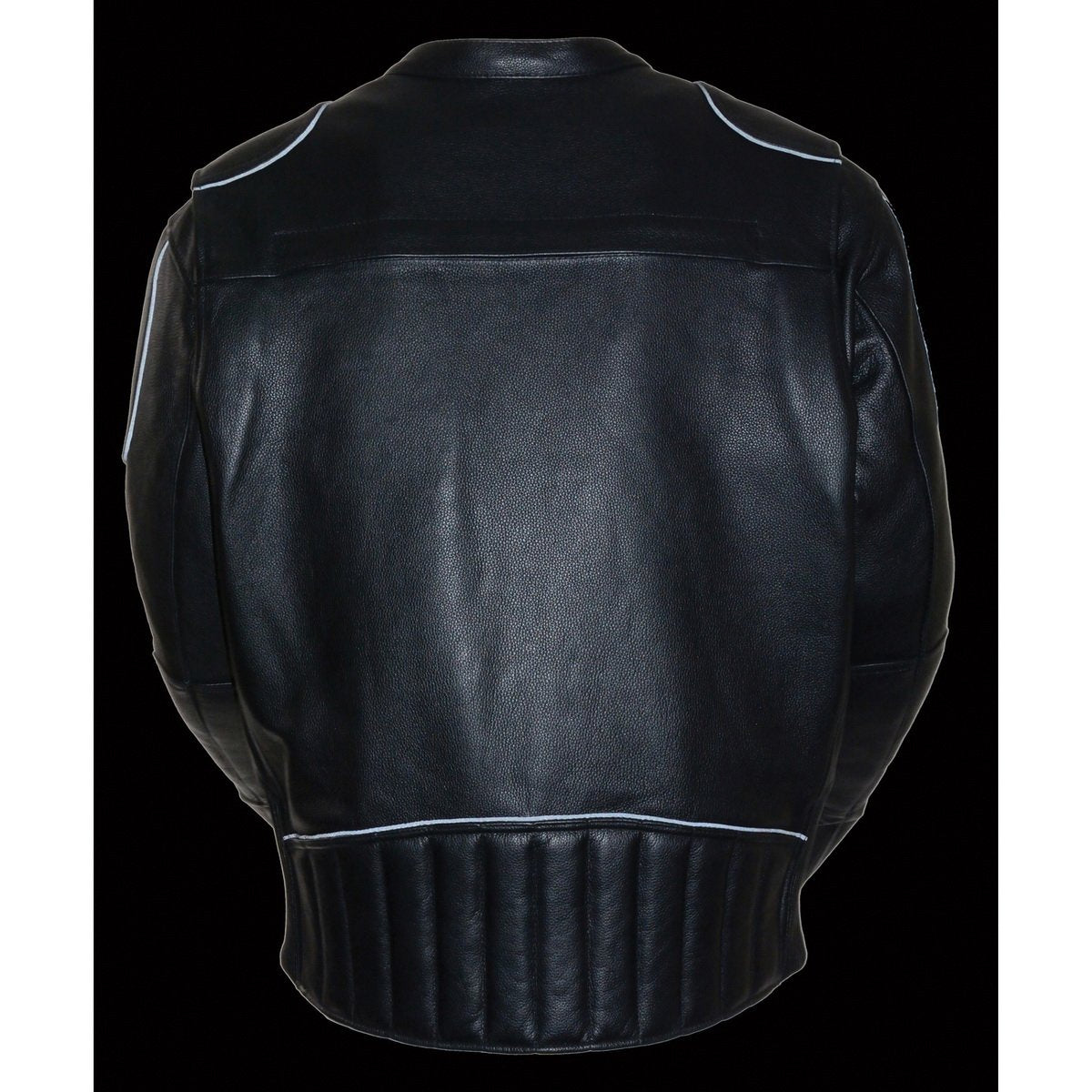 Milwaukee Leather LKM1705 Men's Black Side Stretch Vented Black Leather Scooter Jacket with Gun Pocket - Milwaukee Leather Mens Leather Jackets
