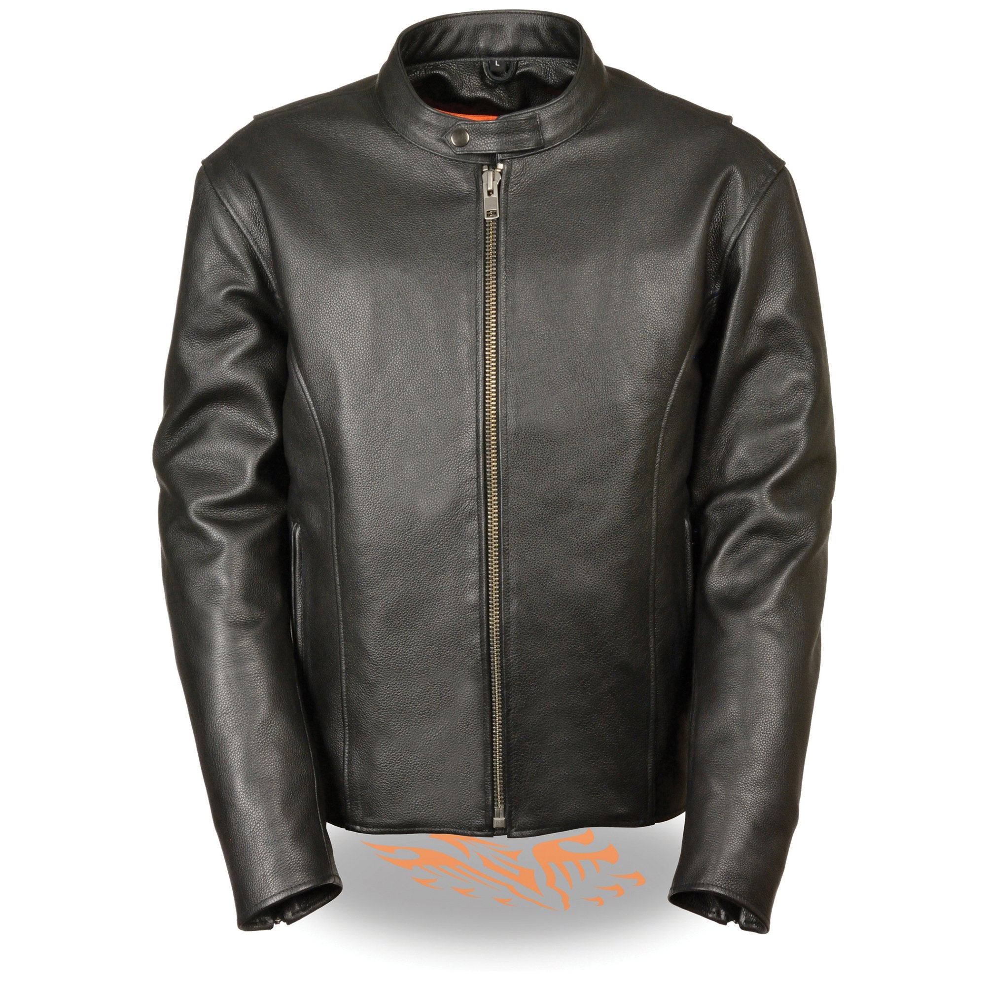 Milwaukee Leather LKM1710 Men's Black Classic Leather Jacket with Side Zippers and Gun Pockets - Milwaukee Leather Mens Leather Jackets