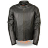 Milwaukee Leather LKM1710 Men's Black Classic Leather Jacket with Side Zippers and Gun Pockets - Milwaukee Leather Mens Leather Jackets