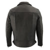 Milwaukee Leather LKM1720 Men's Black Vented Leather Jacket with Utility and Gun Pockets - Milwaukee Leather Mens Leather Jackets