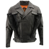Milwaukee Leather LKM1720 Men's Black Vented Leather Jacket with Utility and Gun Pockets - Milwaukee Leather Mens Leather Jackets