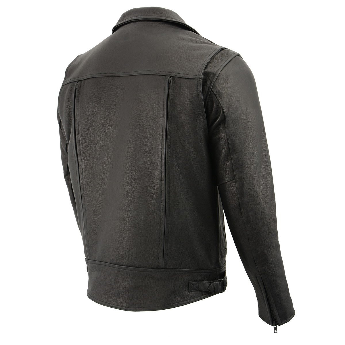 Milwaukee Leather LKM1720T Men's 'Tall Sizes' Black Vented Leather Jacket with Utility Pockets