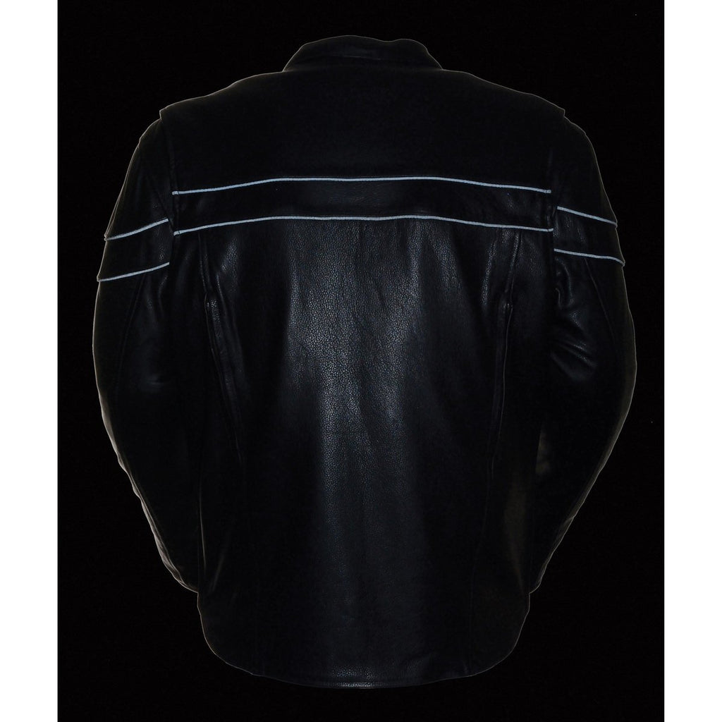 Milwaukee Leather LKM1725 Men's Black Sporty Crossover Scooter Leather Jacket - Milwaukee Leather Mens Leather Jackets