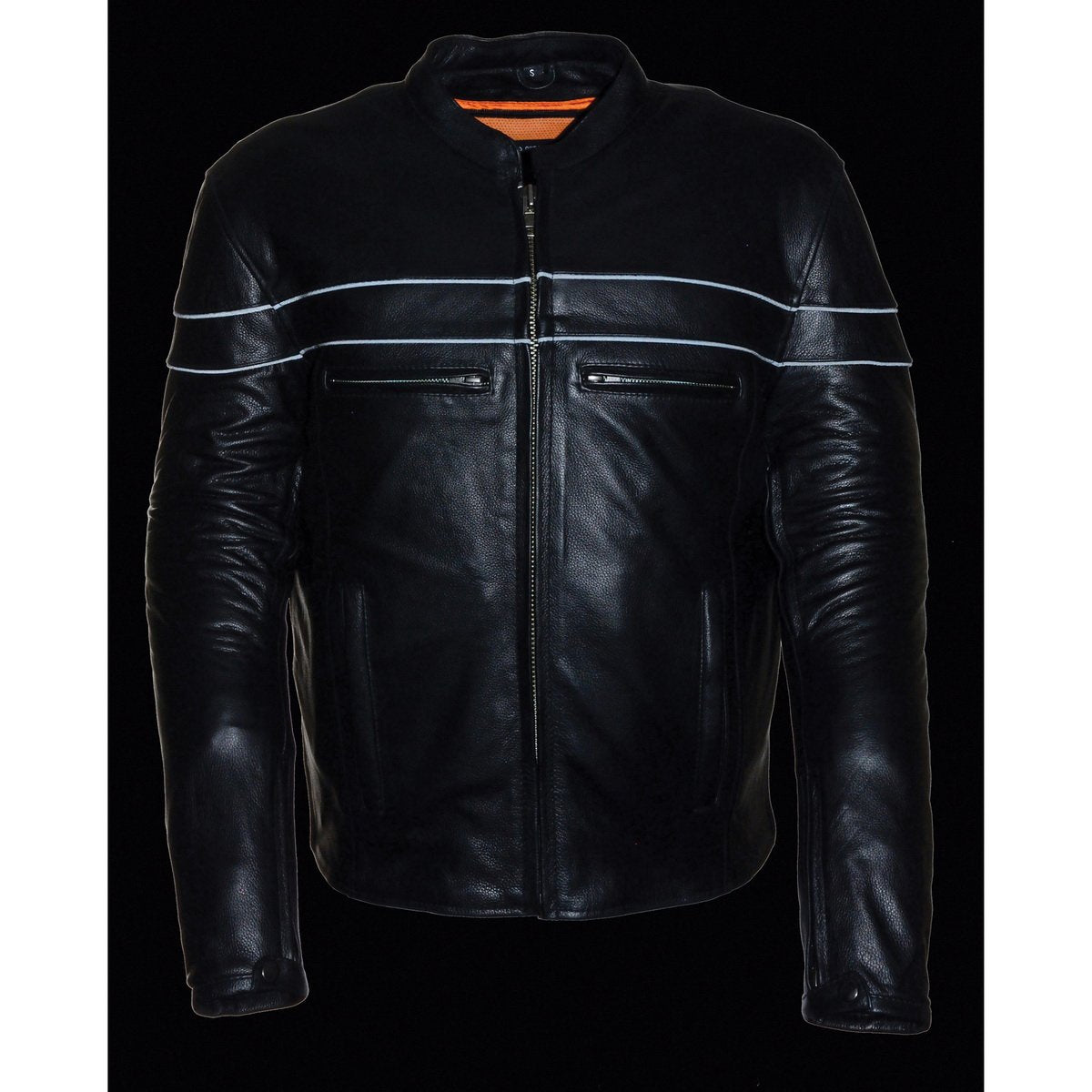 Milwaukee Leather LKM1725 Men's Black Sporty Crossover Scooter Leather Jacket - Milwaukee Leather Mens Leather Jackets