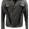 Milwaukee Leather LKM1760 Men's Black Leather Jacket with Utility Pockets
