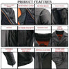 Milwaukee Leather LKM1760 Men's Black Leather Motorcycle Jacket with Utility Pockets