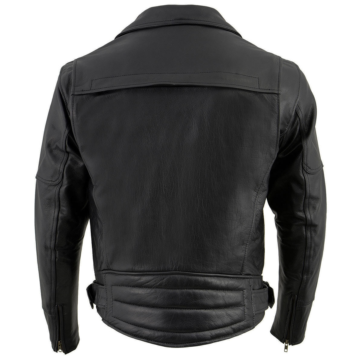 Milwaukee Leather LKM1770 Black Genuine Leather Motorcycle Jacket for Men, 1.3mm Thick Police Style Biker Jacket