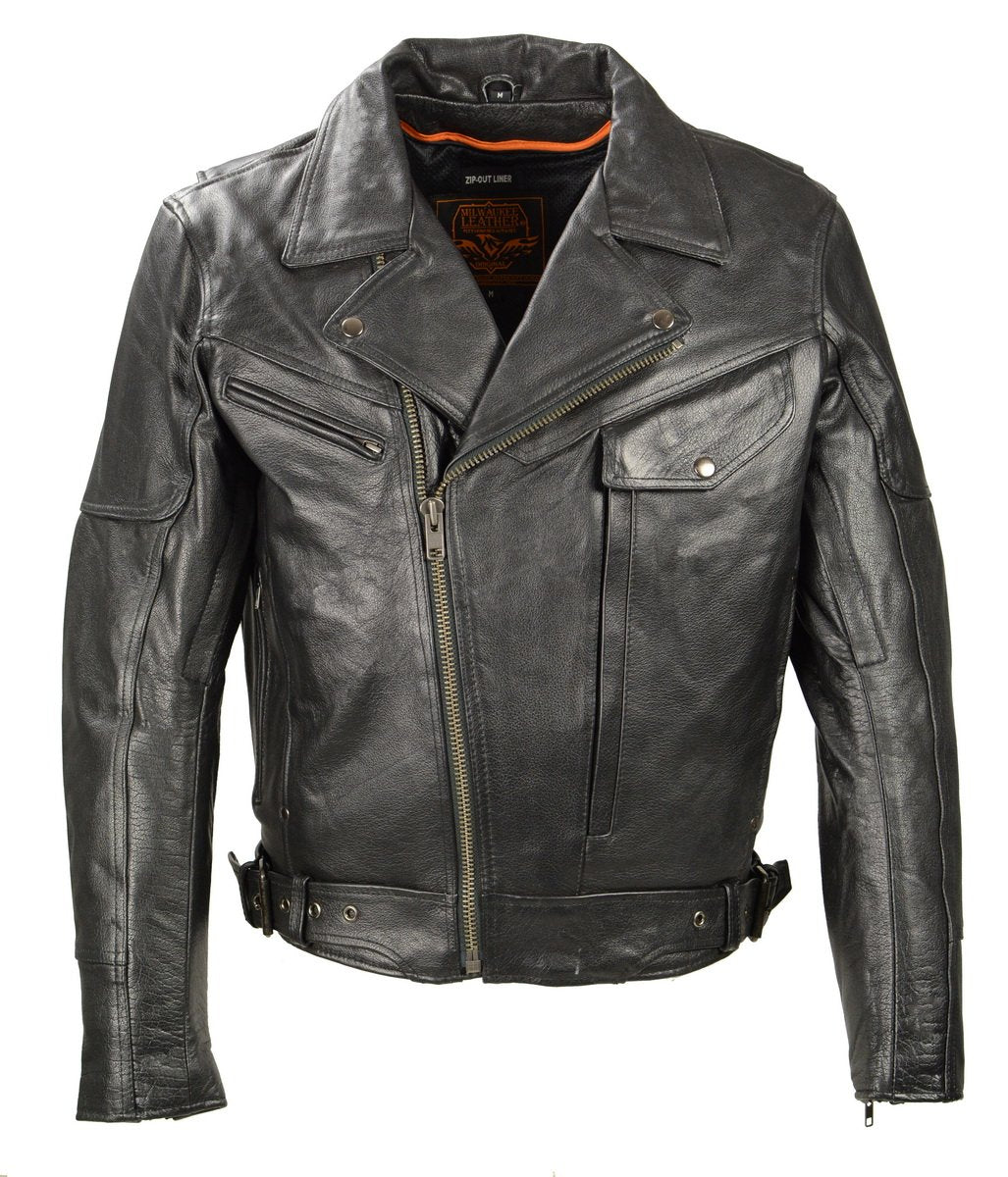  Milwaukee Leather Utility Pocket Motorcycle Jacket w/Dual Side  Gun Pockets : Automotive