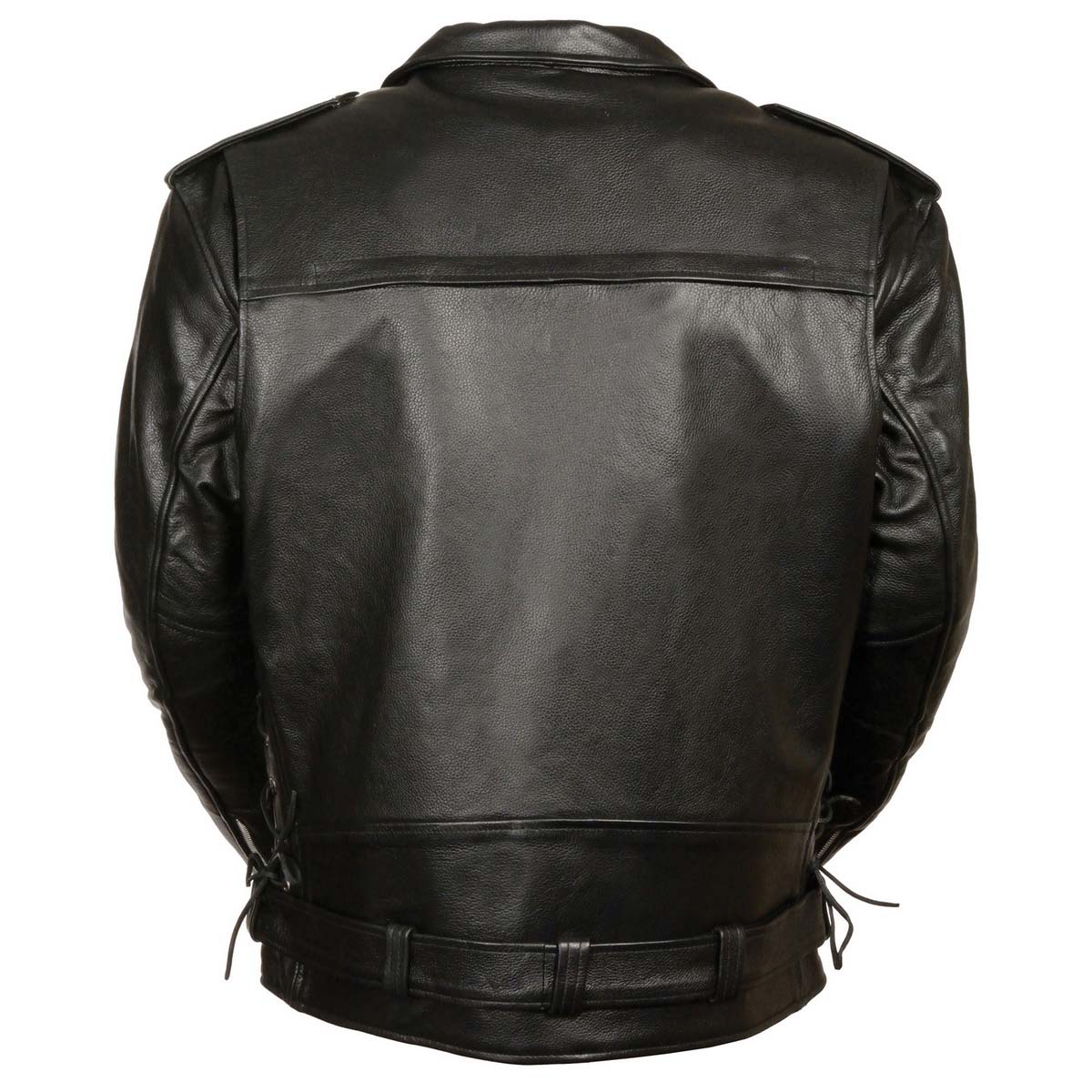 Milwaukee Leather LKM1775 Men's Black Leather Vented Jacket with Side Laces and Gun Pockets - Milwaukee Leather Mens Leather Jackets