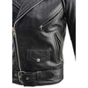 Milwaukee Leather LKM1781 Men's The Legend Classic Police Style Black Leather Motorcycle Jacket w/ Quilted Liner