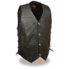 Milwaukee Leather LKM3701 Men's Side Lace Leather Vest with Buffalo Snaps - Milwaukee Leather Mens Leather Vests