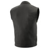 Milwaukee Leather LKM3713 Men's Leather Open Neck Snap and  Zip Front Club Style Vest with External Gun Pocket - Milwaukee Leather Mens Leather Vests