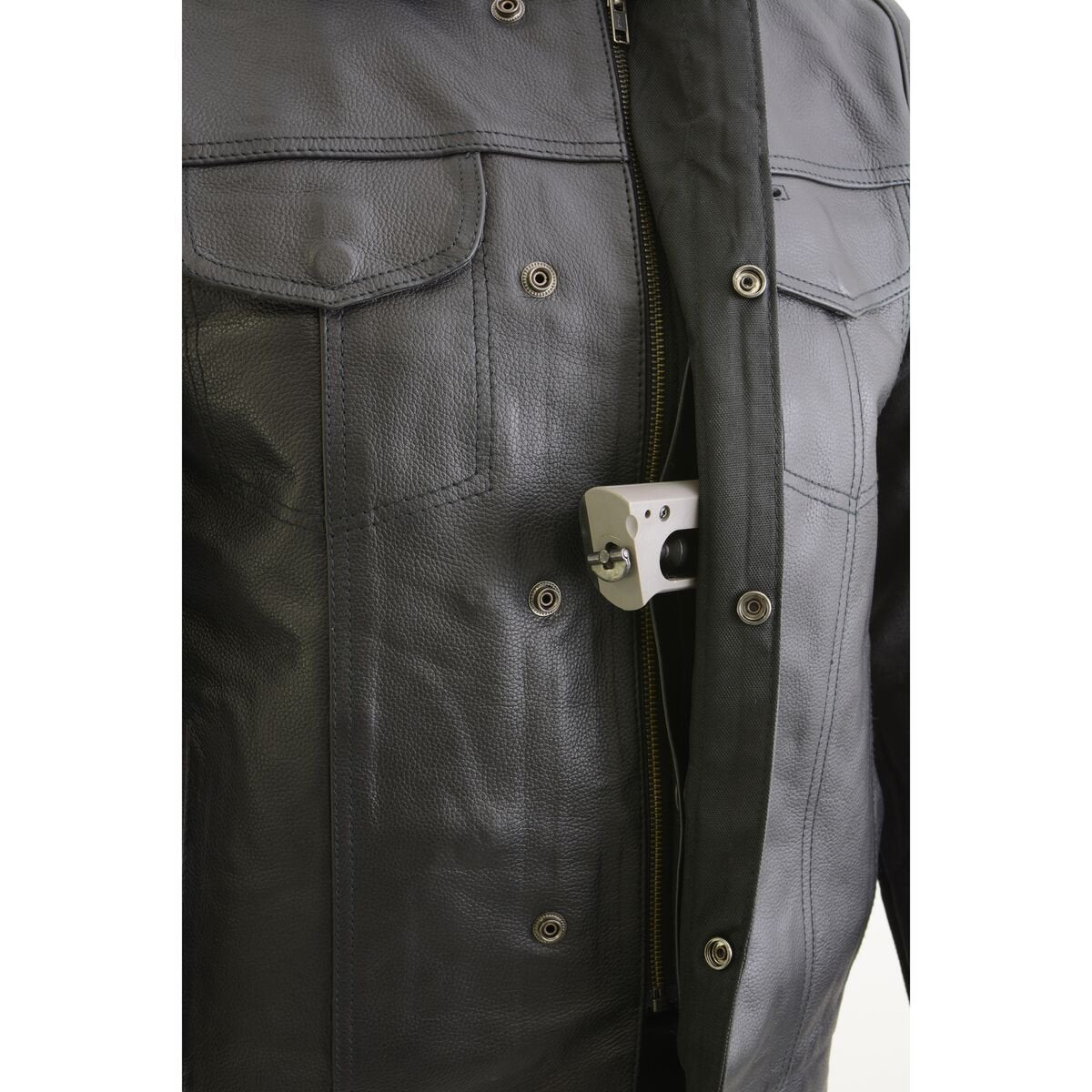 Milwaukee Leather LKM3714 Men's Black Club Style '2 in 1' Zipper Vest with Full Sleeve Hoodie and Quick Draw Pocket