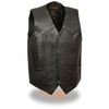Milwaukee Leather LKM3730 Men's Black Leather Classic Snap Front Vest with Gun Pockets - Milwaukee Leather Mens Leather Vests